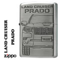 ZIPPO/TOYOTA 　ランドクルーザー  プラド  トヨタ自動車公式認定 銀サテン古美両面エッチング　TOYO-LC-PR画像