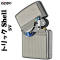 zippo(ジッポーライター）トリックシェルジッポ メタルプレート天然貝貼り シルバー 画像