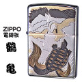 ZIPPO/和板 電鋳版プレート 鶴亀　＃200　ブラッシュクローム　WB-TSURUKAME 画像