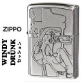 ZIPPO/人気の「WINDY」デザイン ウインディ&ドランク MUSICセッション エッチング シルバーいぶし　WINDY-MUSIC画像