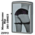 ZIPPO/Monochrome Hip モノクロ-ム　ヒップ　2023モデル サテンクローム Z205-104623画像