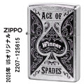 ZIPPO/USオリジナルZIPPO 2025 トランプ柄 スペードデザイン ACE OF SPADES ストリートクローム プリント加工 zZ207-125615画像