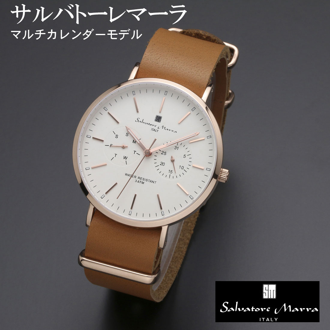 腕時計 メンズ レディース Salvatore Marra サルバトーレマーラ SM15117-PGWHPG画像
