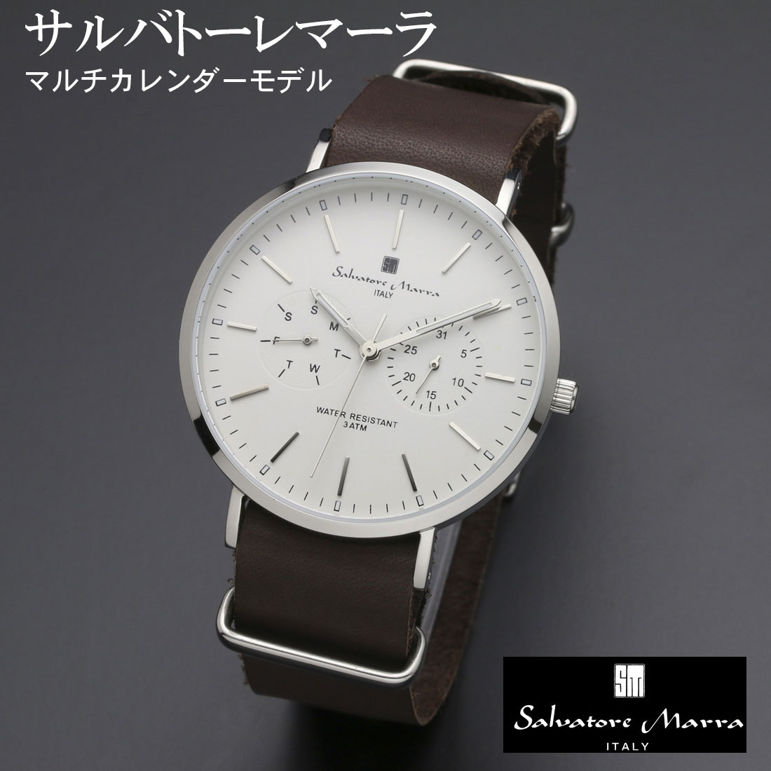腕時計 メンズ レディース Salvatore Marra サルバトーレマーラ SM15117-SSWHSV画像