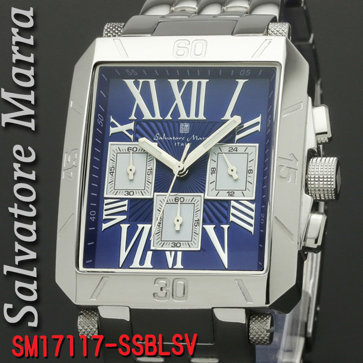 腕時計メンズ サルバトーレマーラ 角型SM17117-SSBLSV画像