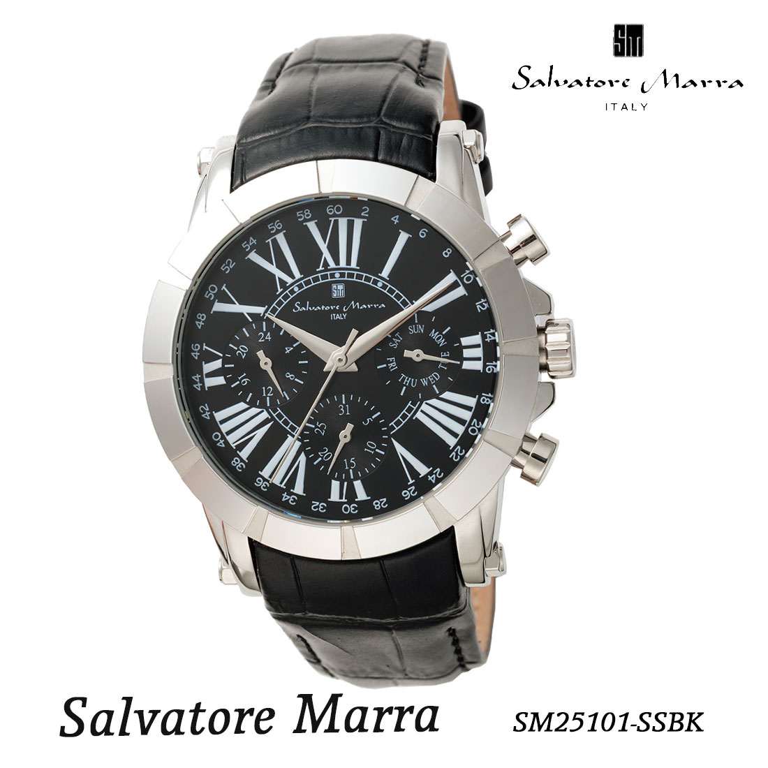 腕時計メンズ 【Salvatore Marra】サルバトーレマーラ メンズ 腕時計 　SM25101-SSBK画像
