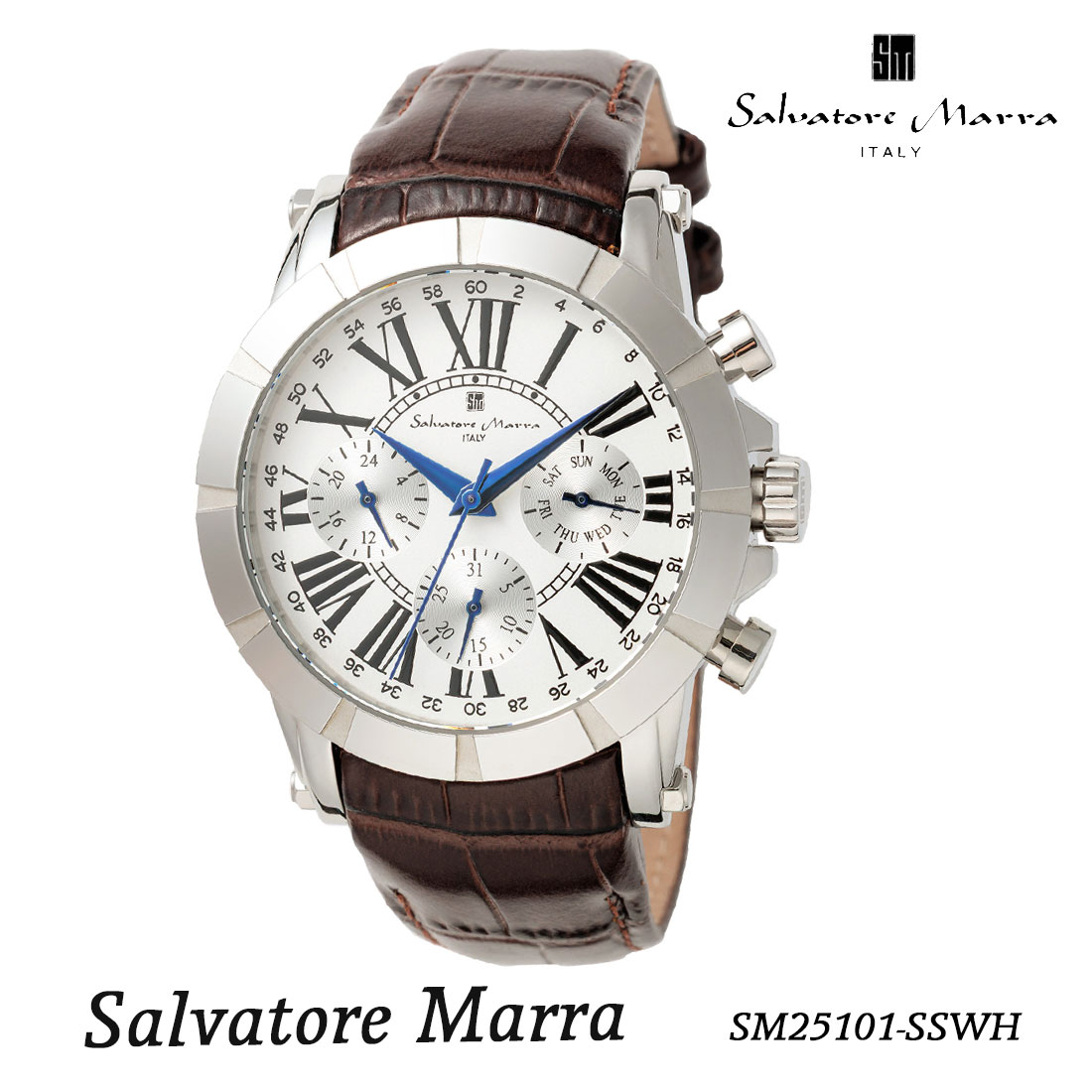 腕時計メンズ 【Salvatore Marra】サルバトーレマーラ メンズ 腕時計 　SM25101-SSWH画像