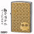 zippo(ジッポーライター)ブラッシュクロームふくろうゴールドプレート貼り画像