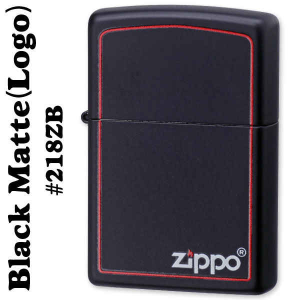 zippo(ジッポーライター)218BLACK MATTE（ブラックマット）ZIPPOロゴライン入り#218ZB画像
