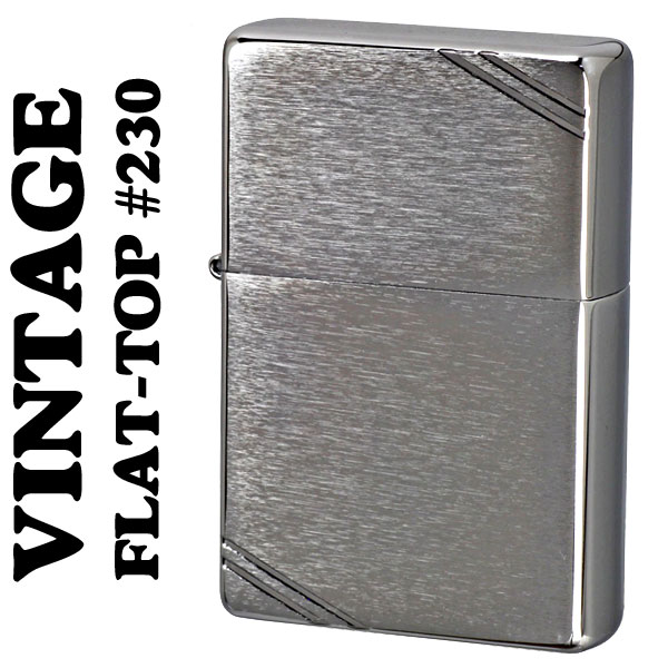 【zippo】ジッポ ジッポーライターフラットトップビンテージ・ブラッシュクローム(ラインあり) 1937 #230  画像