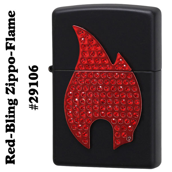 zippo(ジッポーライター)Red-Bling Zippo-Flame #29106 black matte画像