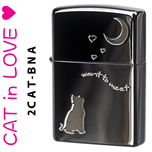 zippo(ジッポーライター猫)新キャットシリーズ・ブラックニッケル（A）画像