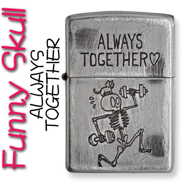 zippo(ジッポーライター)ファニースカル ALWAYS いつも一緒に。 ユーズド加工 画像