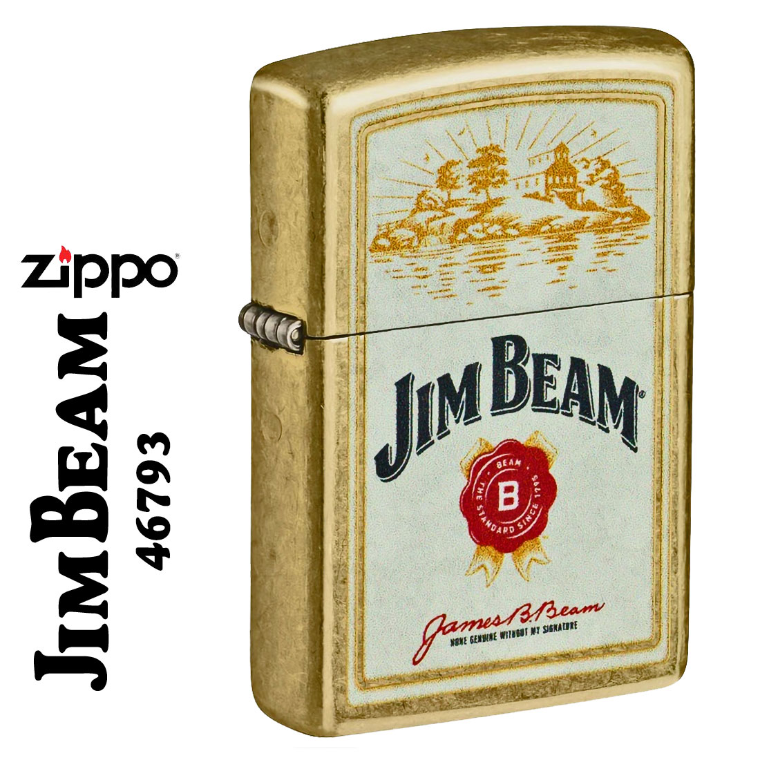 ZIPPO/Jim Beam Logo ロゴ　ジムビーム　正規ライセンス US 2025秋モデル ストリートブラス 46793画像