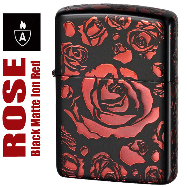 zippo(ジッポーライター)アーマーBlack Mat Ion Rose-A画像