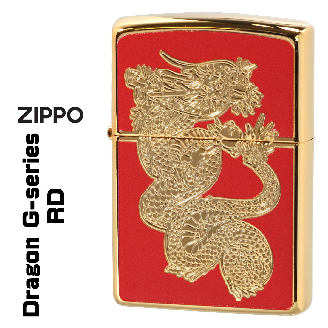 ZIPPO/ドラゴンGシリーズDragonG金メッキRDレッド両面フルカラーユニットゴールド龍DRG-RD画像