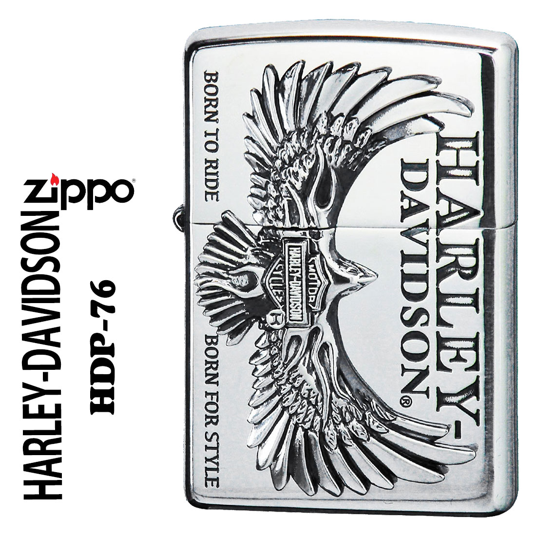 ZIPPO/ハーレーダビッドソン　銀イブシ　銀イブシメタル貼り　2022モデル　HDP-76画像