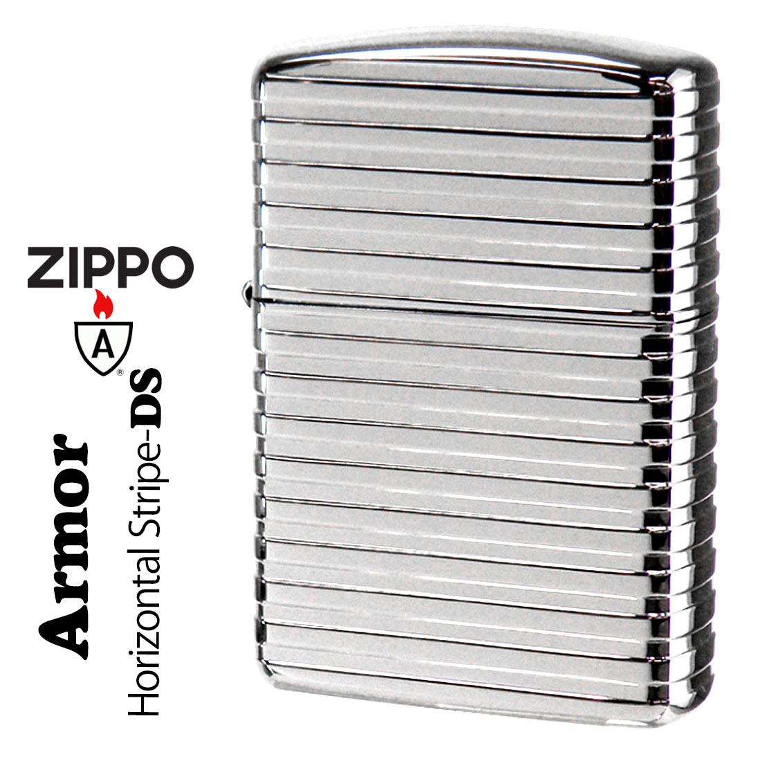 ZIPPO/ARMOR アーマー　ホリゾンタルストライブ ダイアノシルバー DS　Horizontal Stripe HS-DS画像