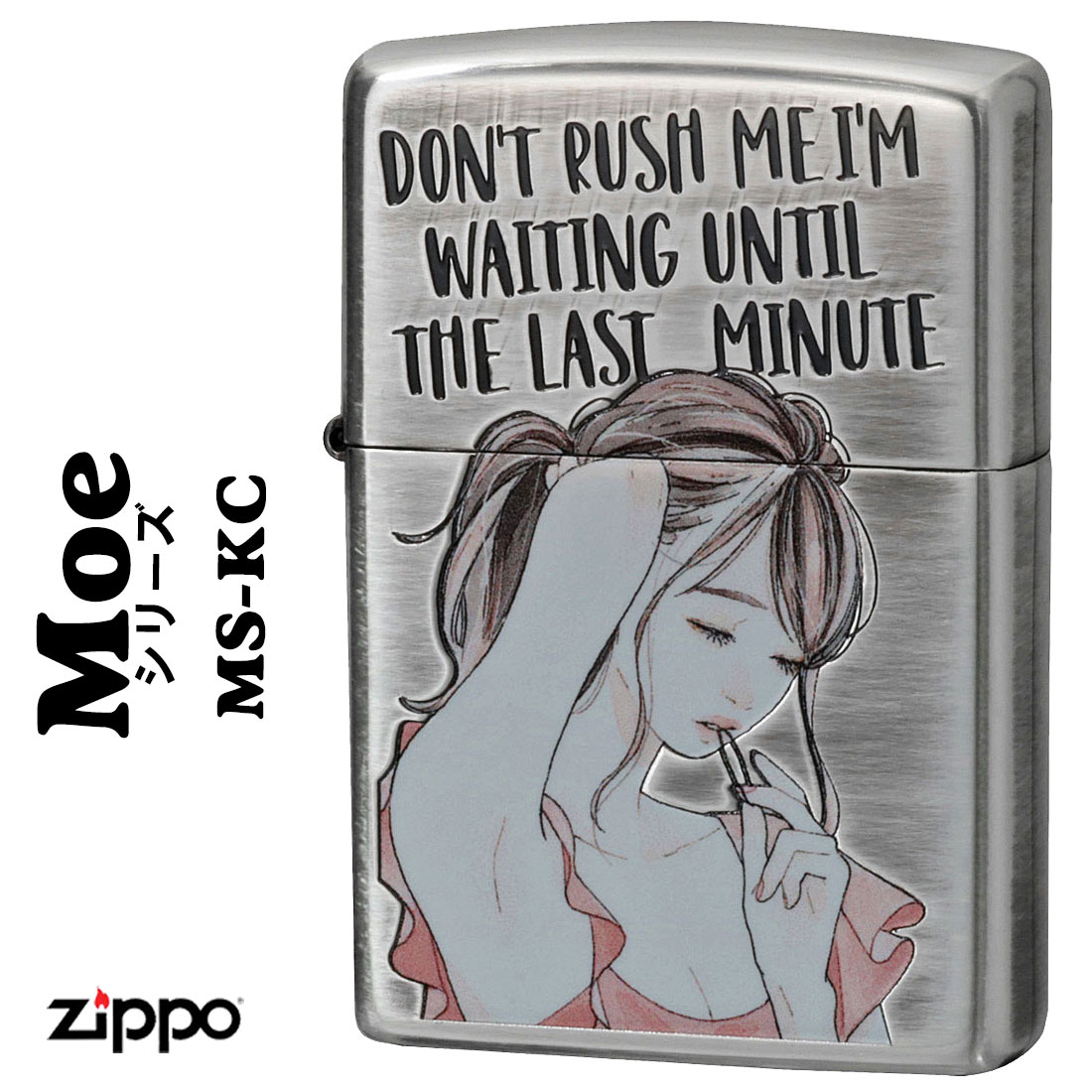 zippo(ジッポーライター)萌え MOE 銀イブシ エッチング クリヤーコート MS-KC画像