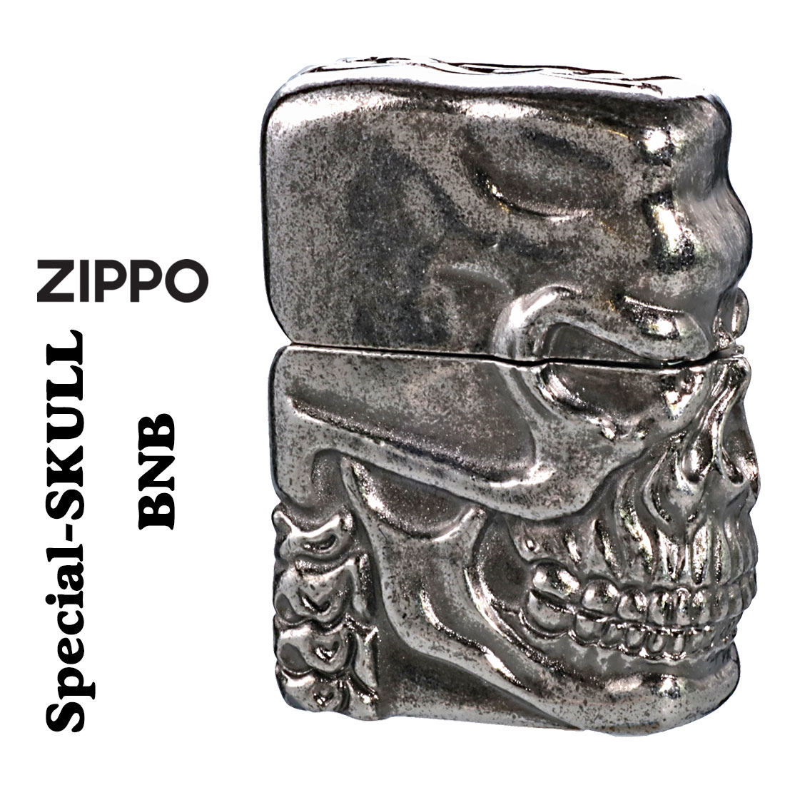 ZIPPO/スカルジャケットBNB ブラックニッケル バレル仕上げ オイルライター ドクロ SPECIAL-SKULL-BNB画像