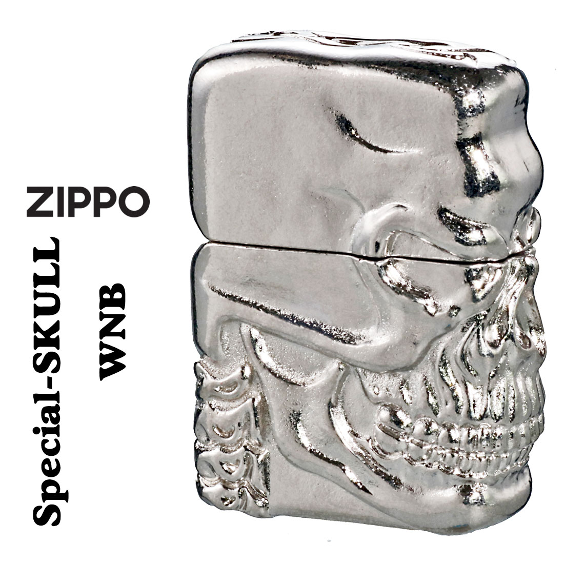 ZIPPO/スカルジャケットWNB ホワイトニッケル バレル仕上げ オイルライター ドクロ SPECIAL-SKULL-WNB画像