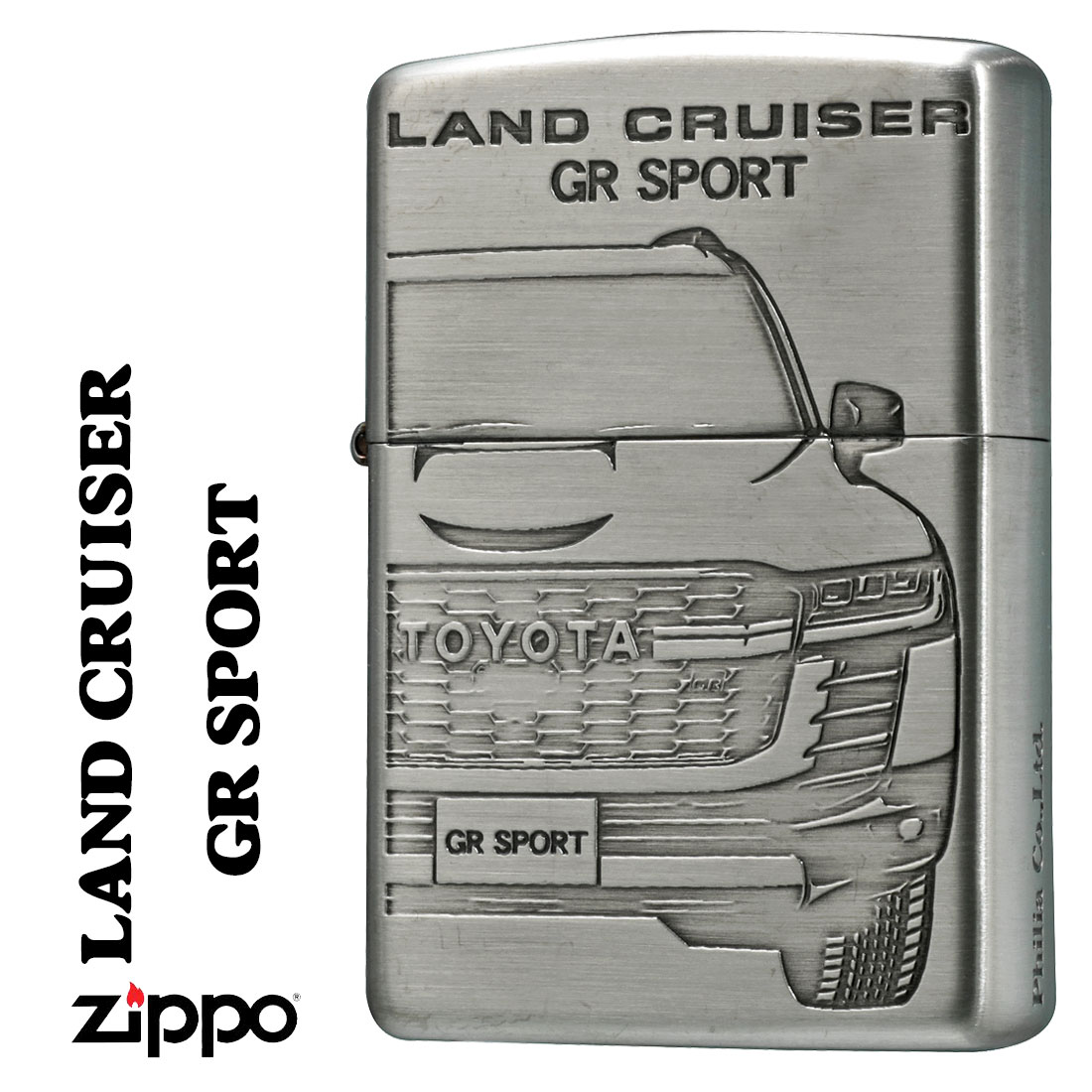 zippo(ジッポーライター)TOYOTA 　ランドクルーザー GR SPORT  トヨタ自動車公式認定 銀サテン古美両面エッチング　TOYO-LC-GR画像