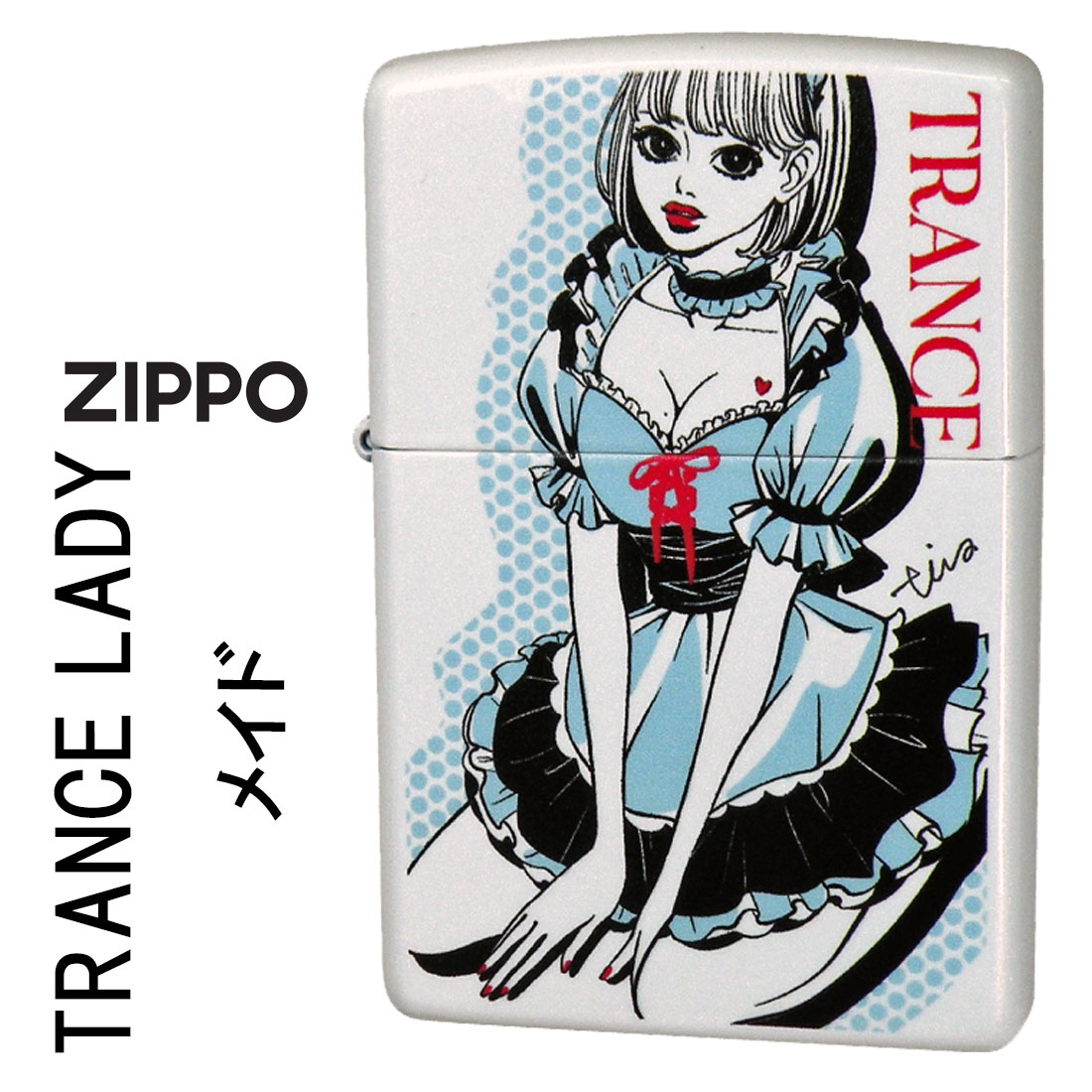 zippo(ジッポーライター)ファッションイラストレーター『tica ishibashi』 TRANCE LADY メイド　TRADY-MD　画像