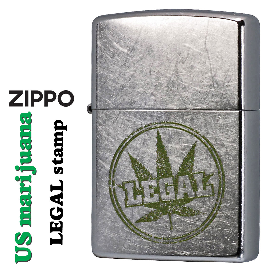 ZIPPO/マリファナ　LEGAL stamp　リーガルスタンプ　2024年　USモデル ストリートクローム Z207-112478画像