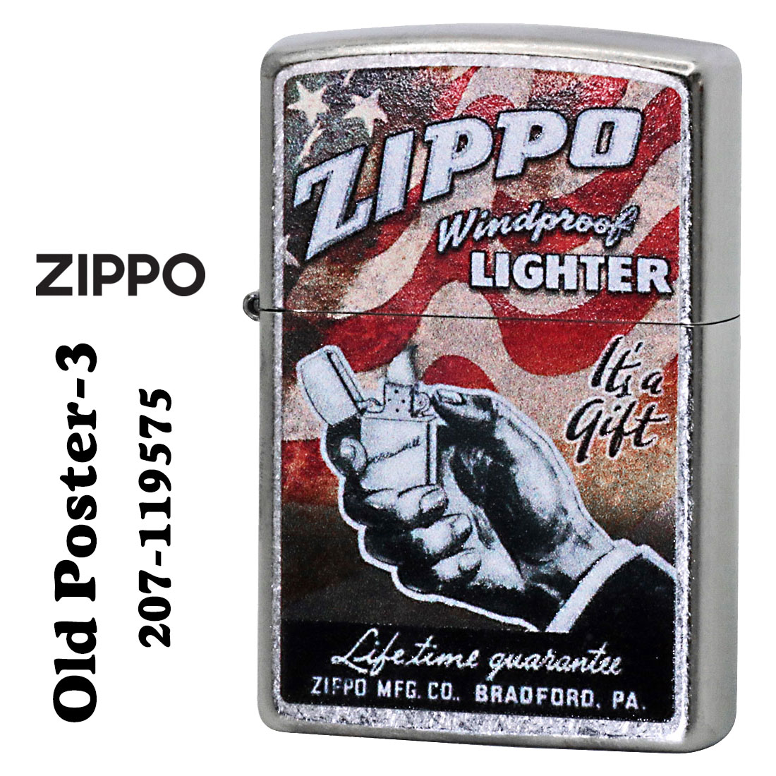 zippo(ジッポーライター) Old Poster-3 プリント加工 ストリートクローム Z207-119575画像