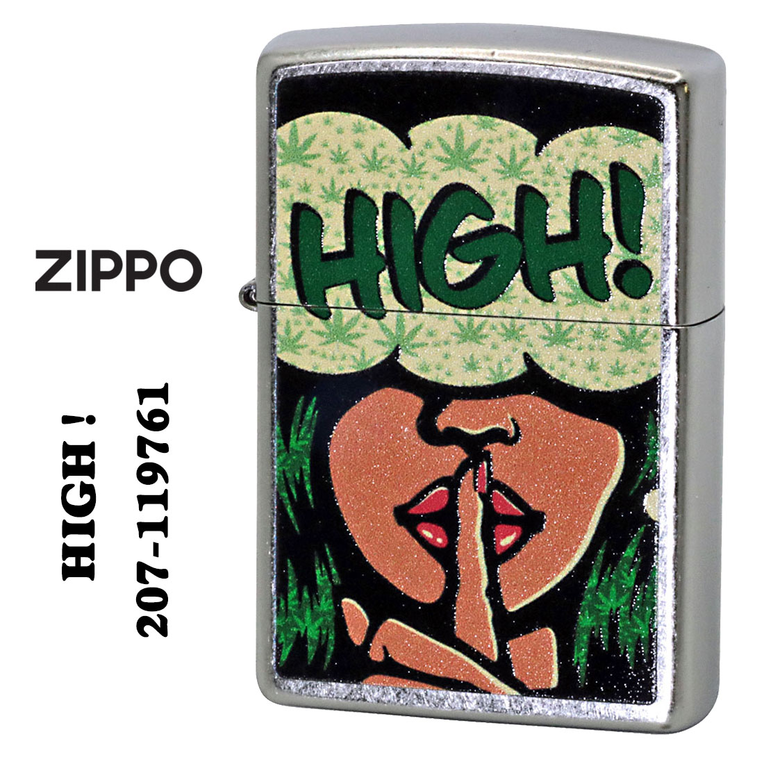 zippo(ジッポーライター) HIGH! プリント加工 ストリートクローム Z207-119761画像