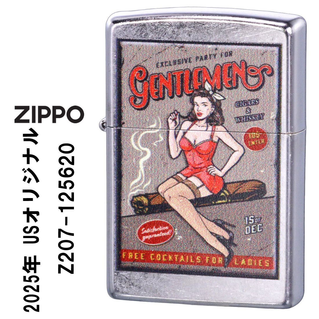 ZIPPO/USオリジナルZIPPO 2025 ガール柄 レトロポスター柄 ストリートクローム プリント加工 zZ207-125620画像