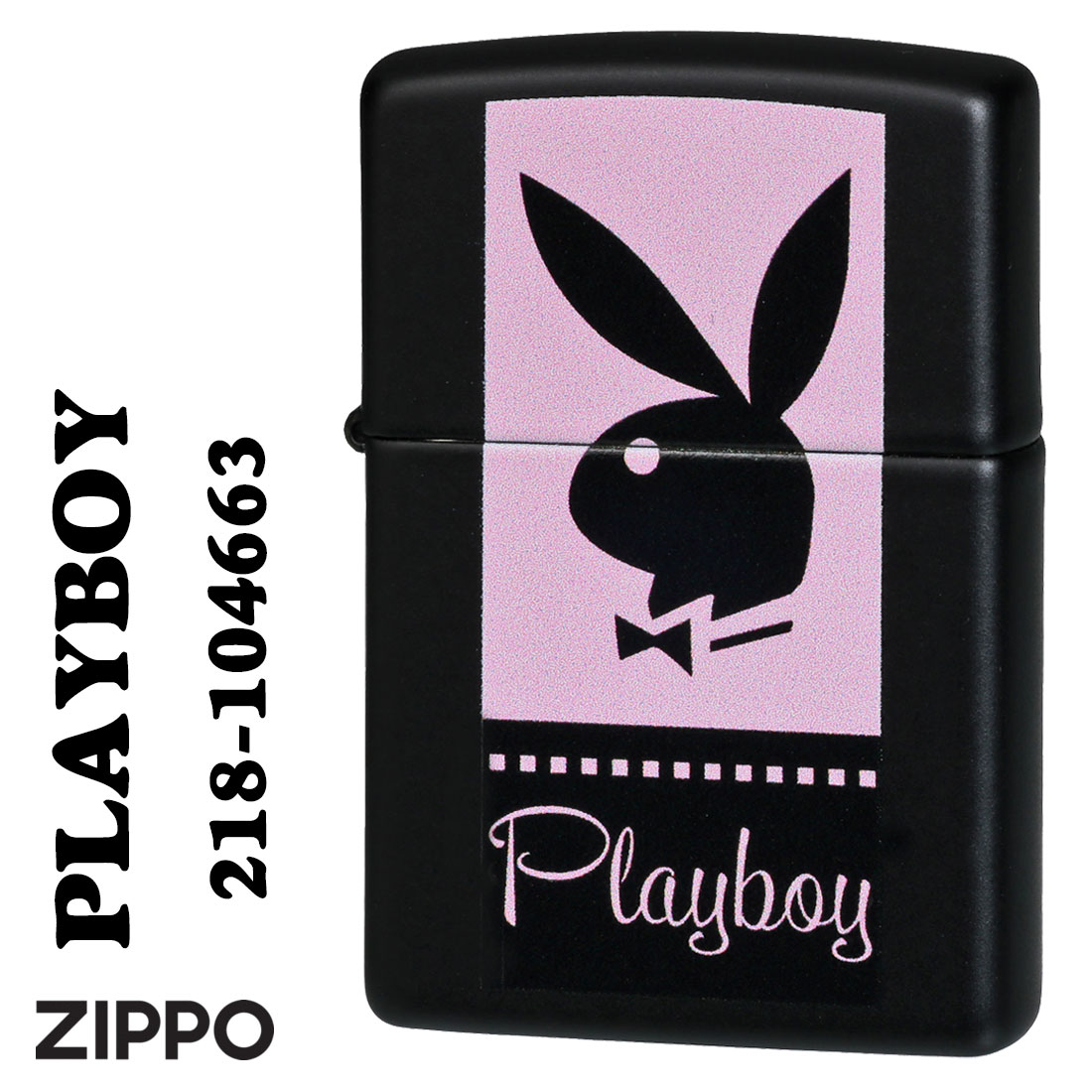 ZIPPO/PLAYBOY pink bunny　ピンク　バニー　ブラックマット 2023モデル Z218-104663画像