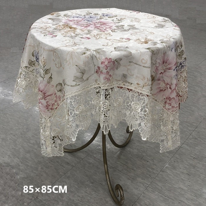 レースジャガード織りテーブルクロス 85cm×85cm