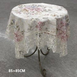 レースジャガード織りテーブルクロス 85cm×85cm