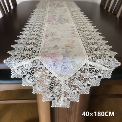 レースジャガード織りテーブルランナー 32cm×180cm