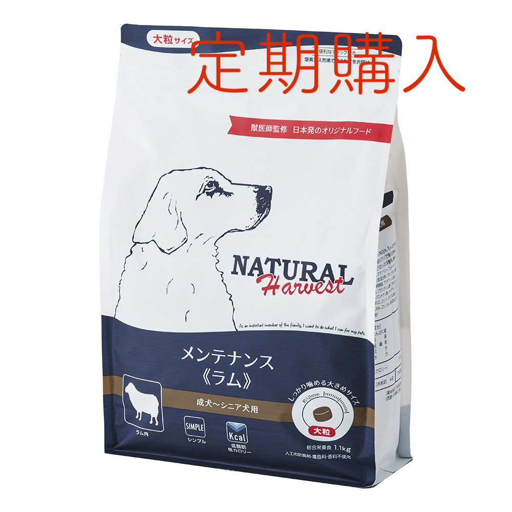 【定期購入】ナチュラルハーベスト メンテナンス 《ラム》 ■大粒 ■成犬 ■シニア用